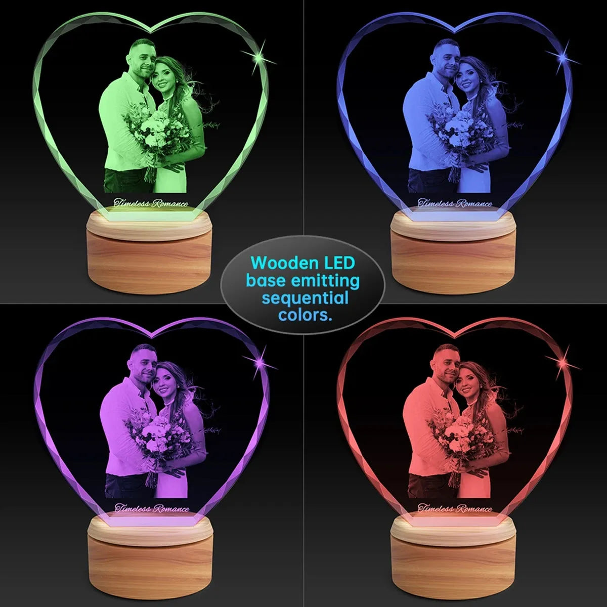 Custom Faceted 3D Crystal Heart - Small