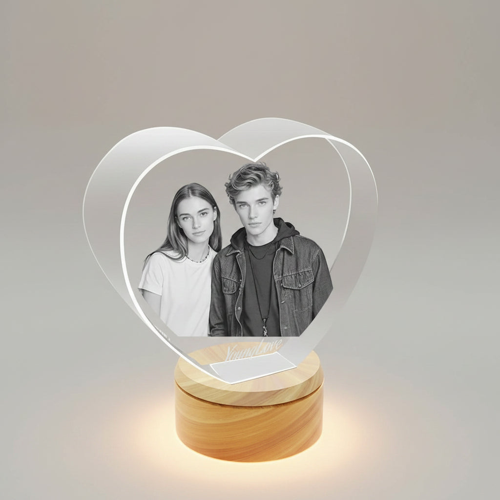 Custom 3D Crystal Heart – Small