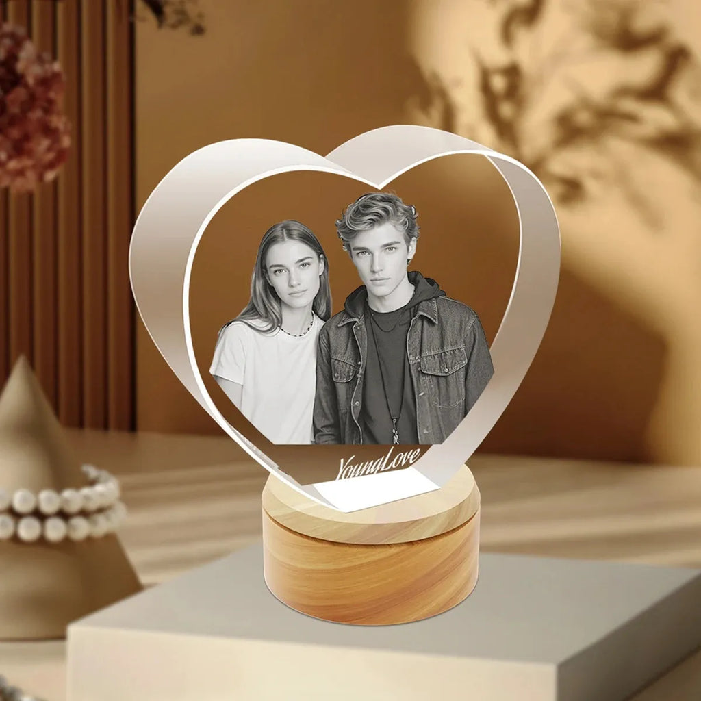 Custom 3D Crystal Heart – Small