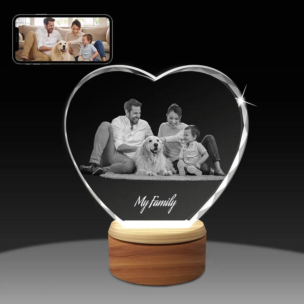 Custom Faceted 3D Crystal Heart