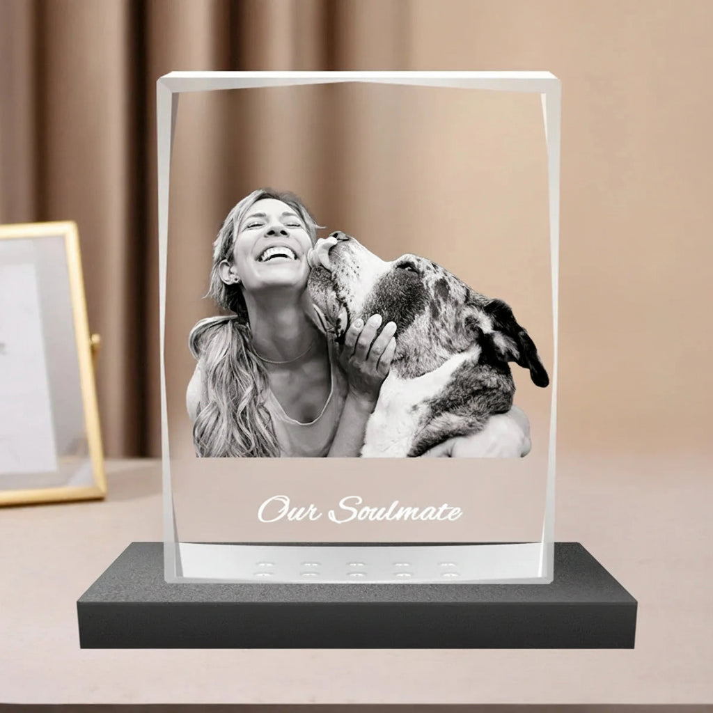 Custom 3D Crystal Picture Frame (Faceted) - Small