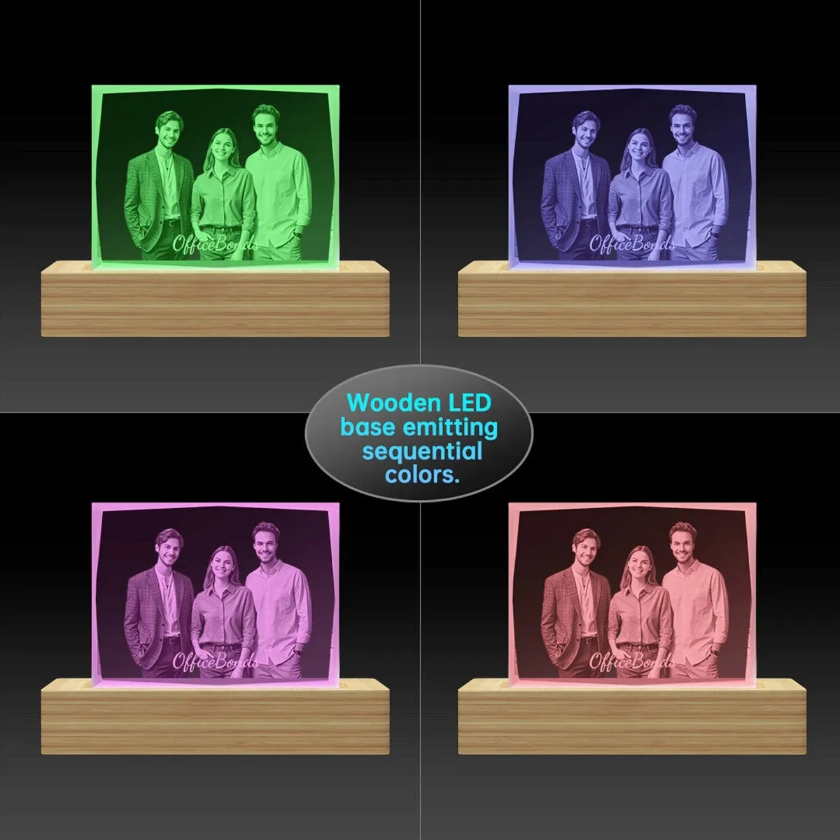 Custom 3D Crystal Photo Frame (Faceted) - Small