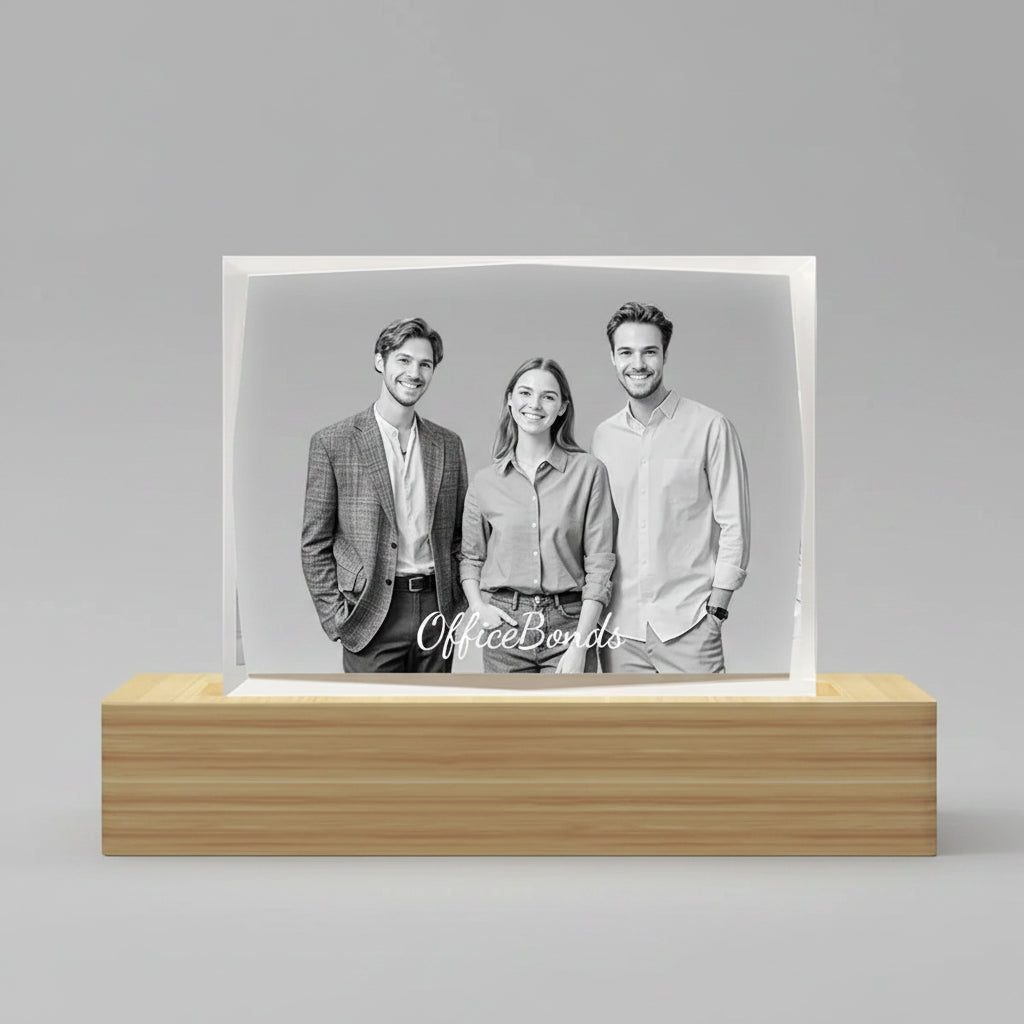 Custom 3D Crystal Photo Frame (Faceted) - Small
