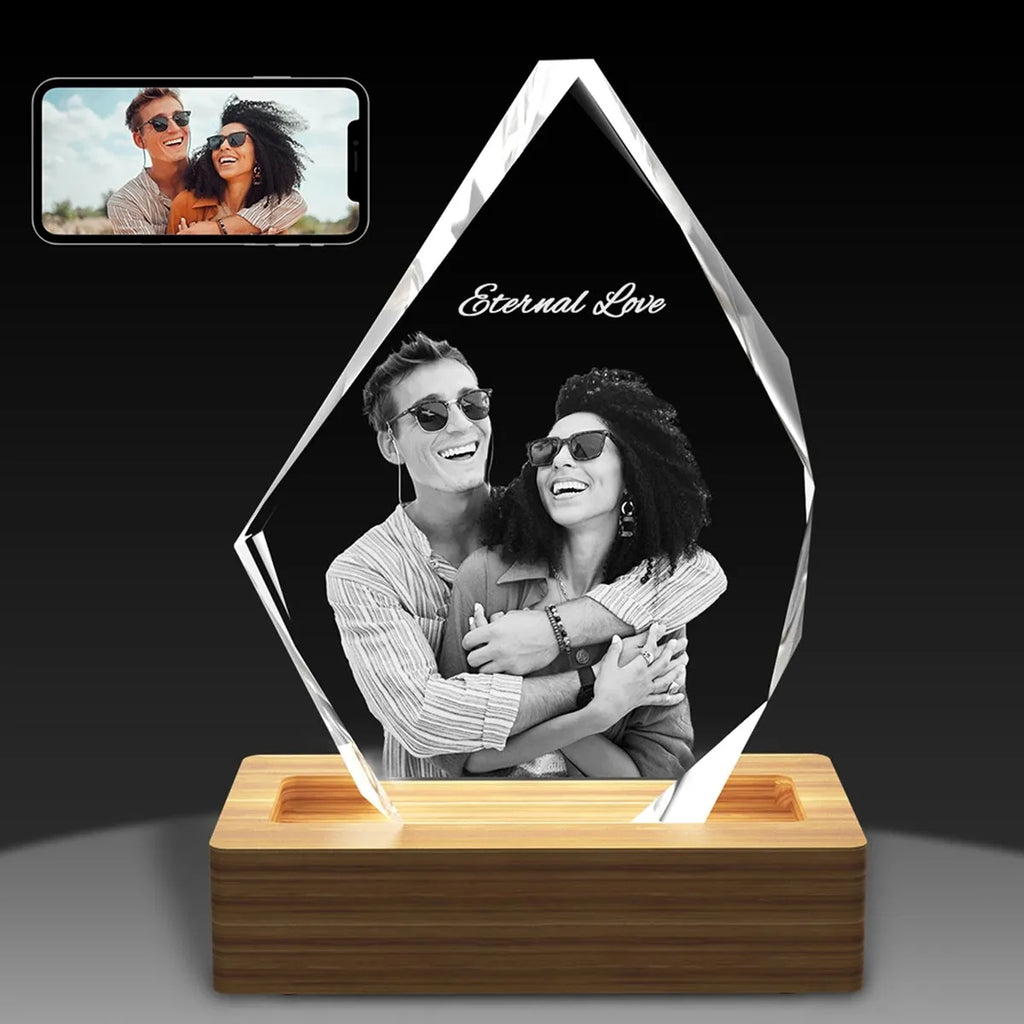 Personalised 3D Crystal Photo - Iceberg (Small)