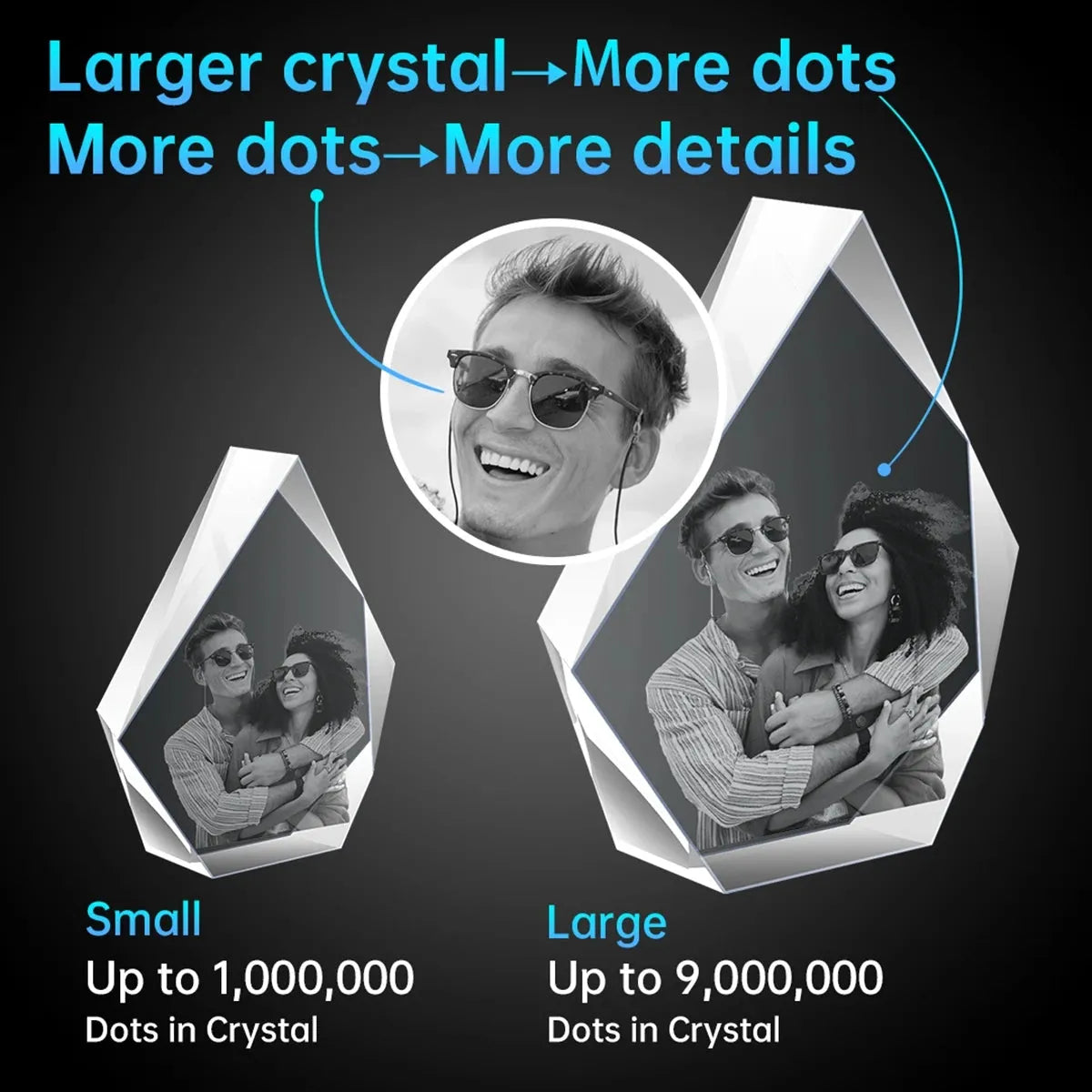 Personalised 3D Crystal Photo - Iceberg (Small)