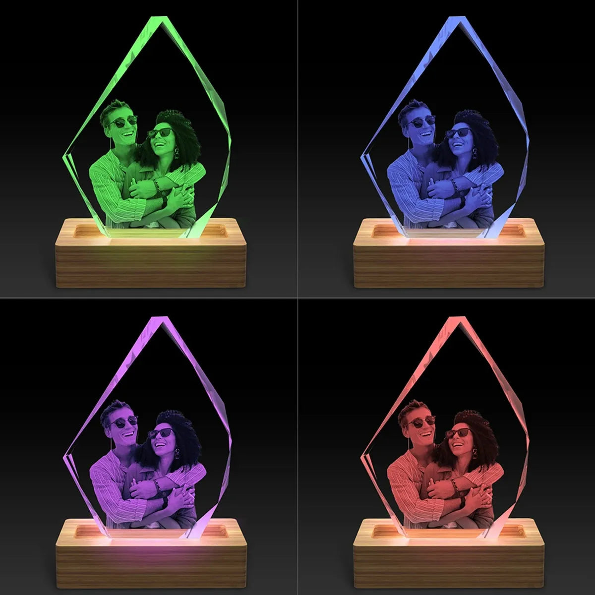 Personalised 3D Crystal Photo - Iceberg (Small)