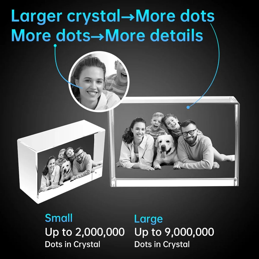 Personalised 3D Crystal Picture Frame - Small