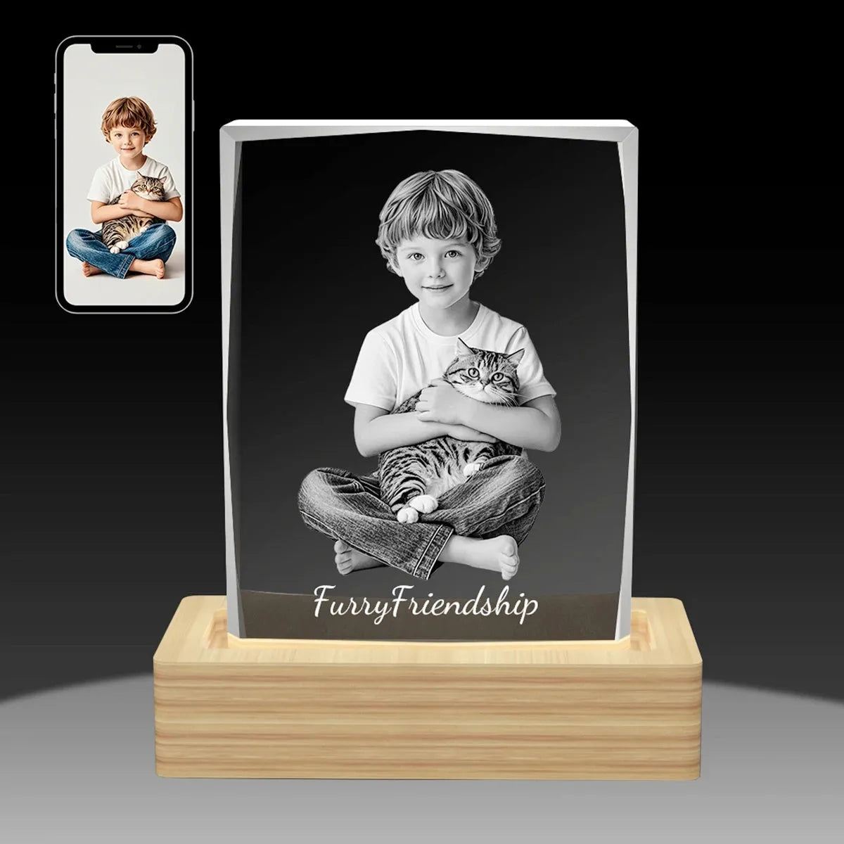 Faceted 2D Photo Crystal Frame – Portrait