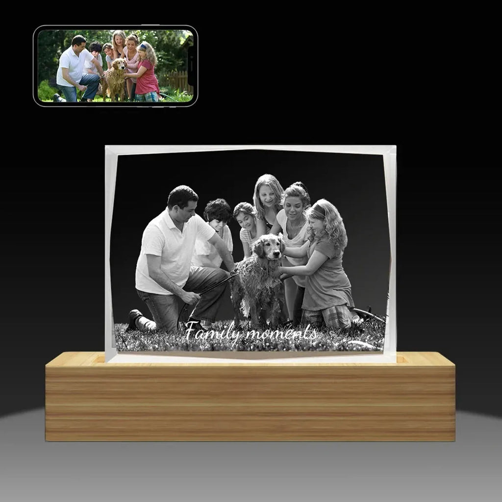 Faceted 3D Crystal Photo Frame - Landscape