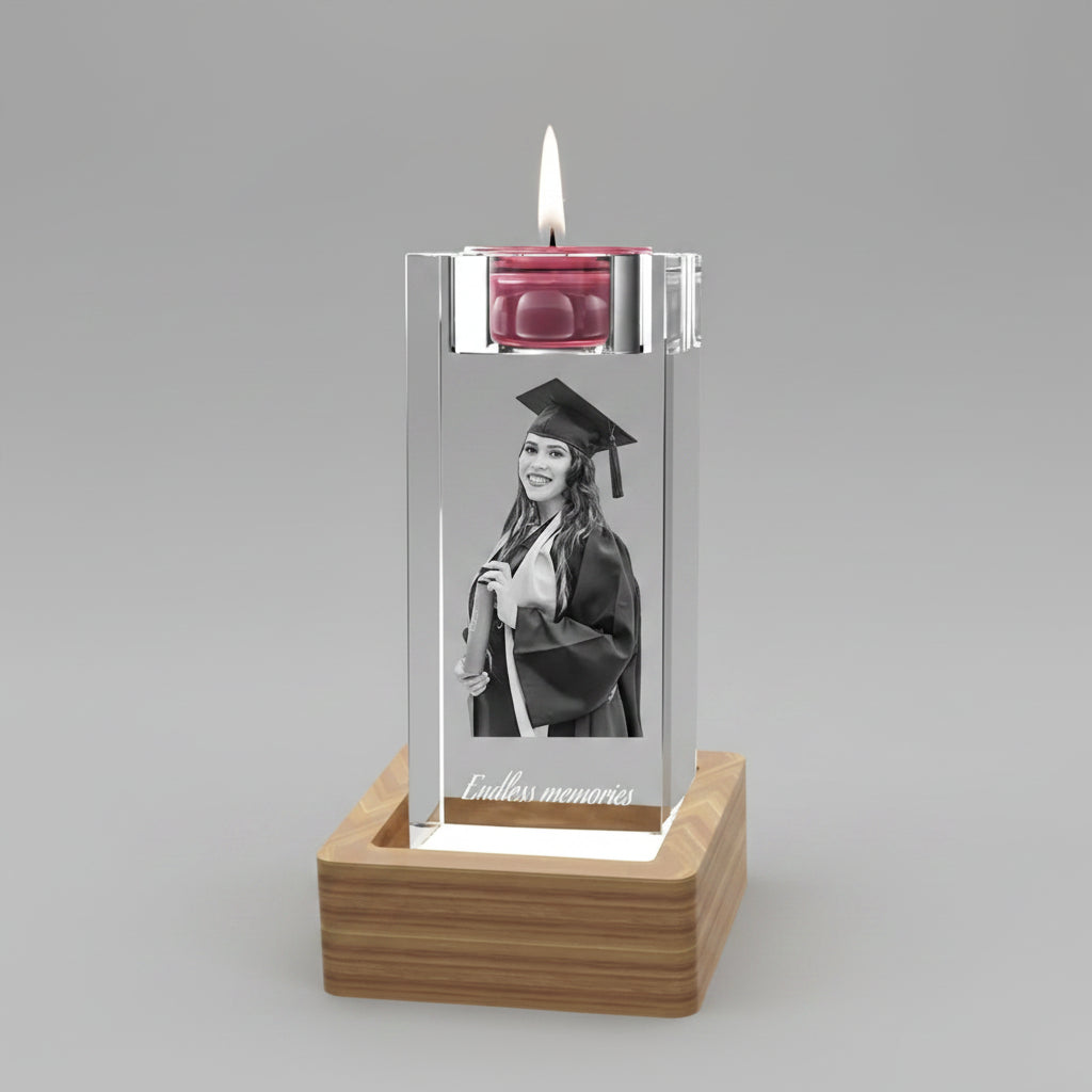 3D Crystal Candle Holder - 90x60x60 mm