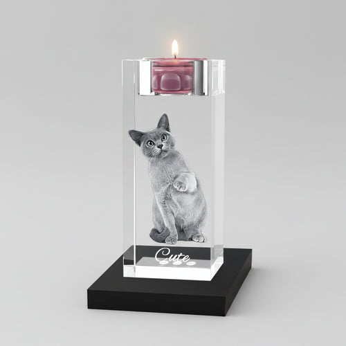3D Crystal Candle Holder - 90x60x60 mm