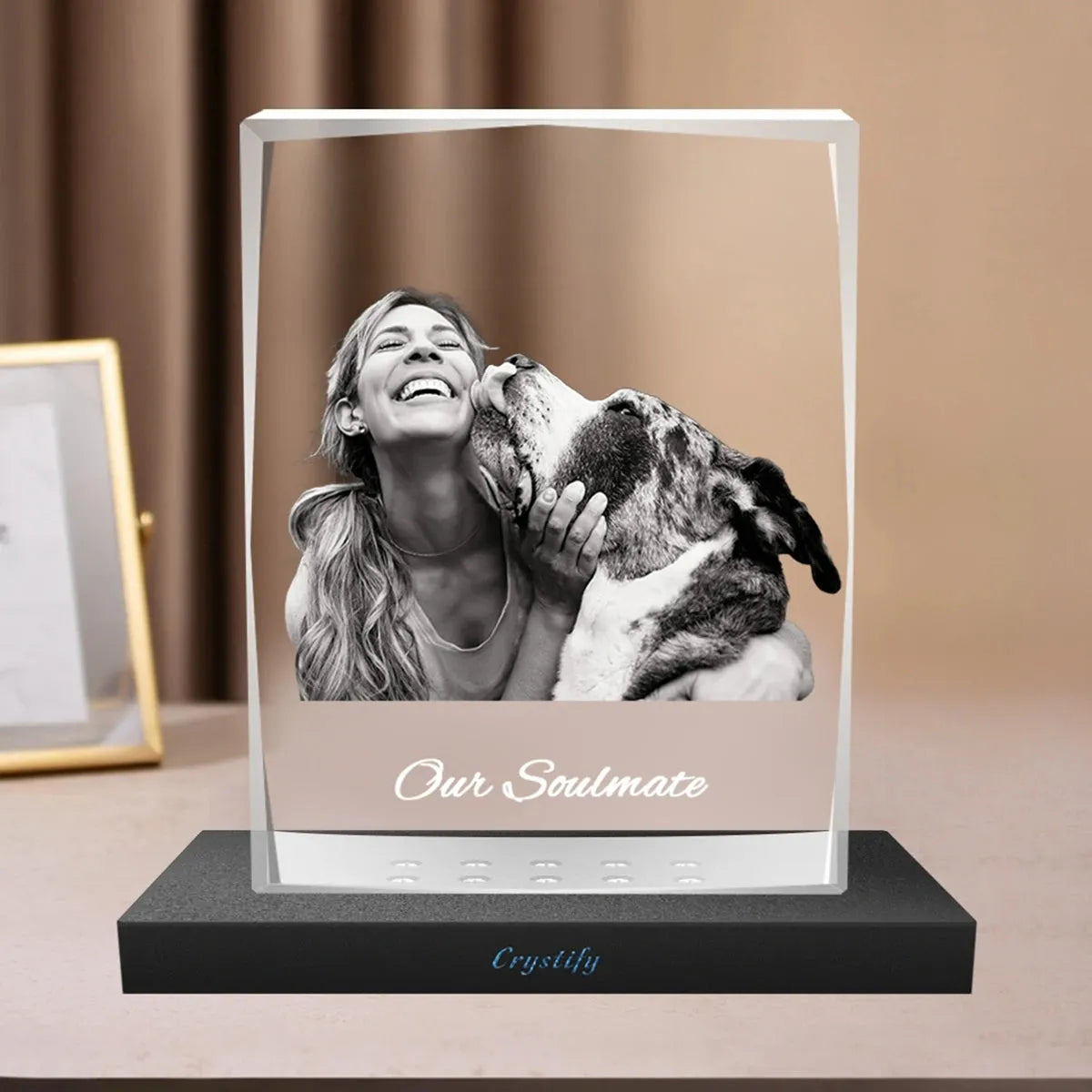 Faceted 3D Image Crystal Block – Portrait