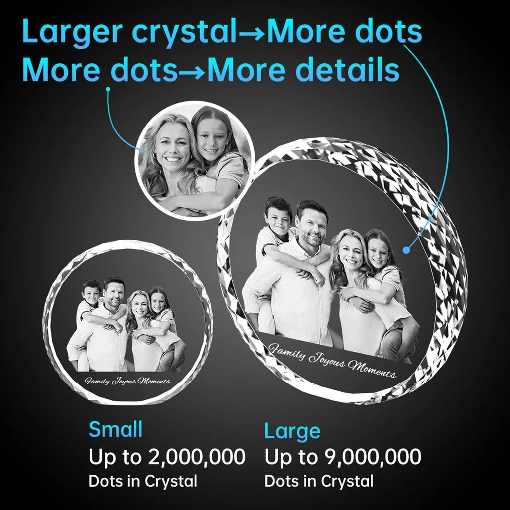 Faceted Round 3D Crystal Photo - XLarge