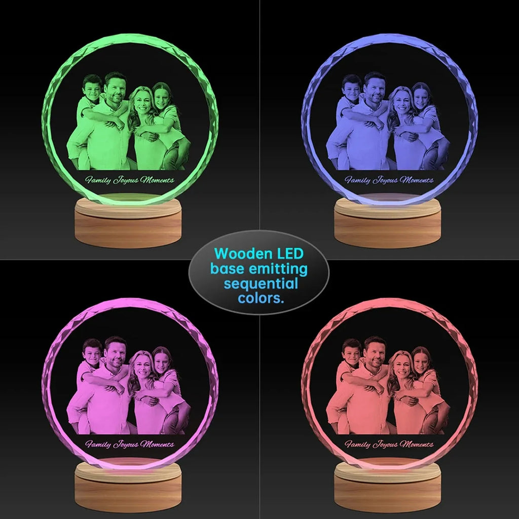 Faceted Round 3D Crystal Photo - XLarge