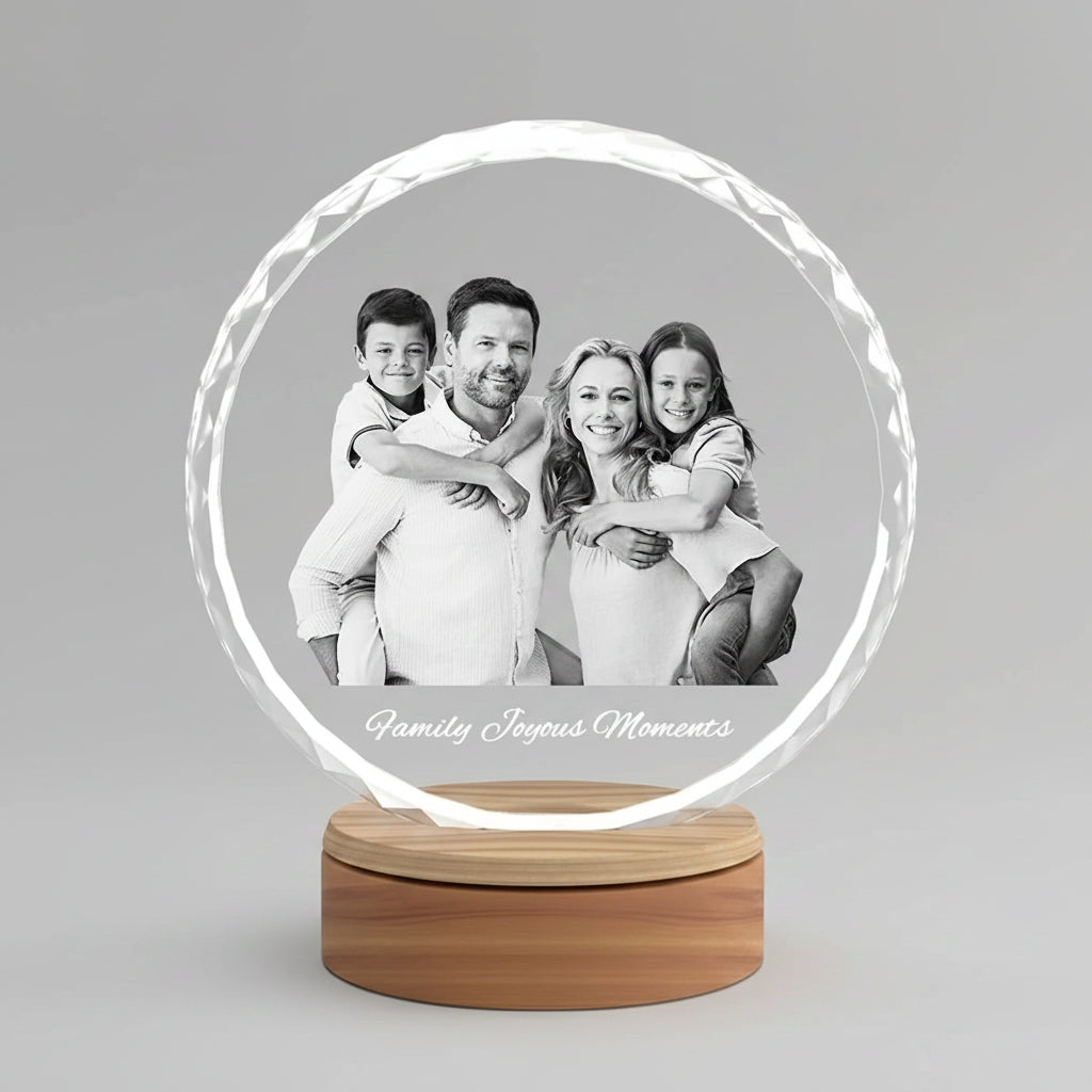 Faceted Round 3D Crystal Photo - XLarge