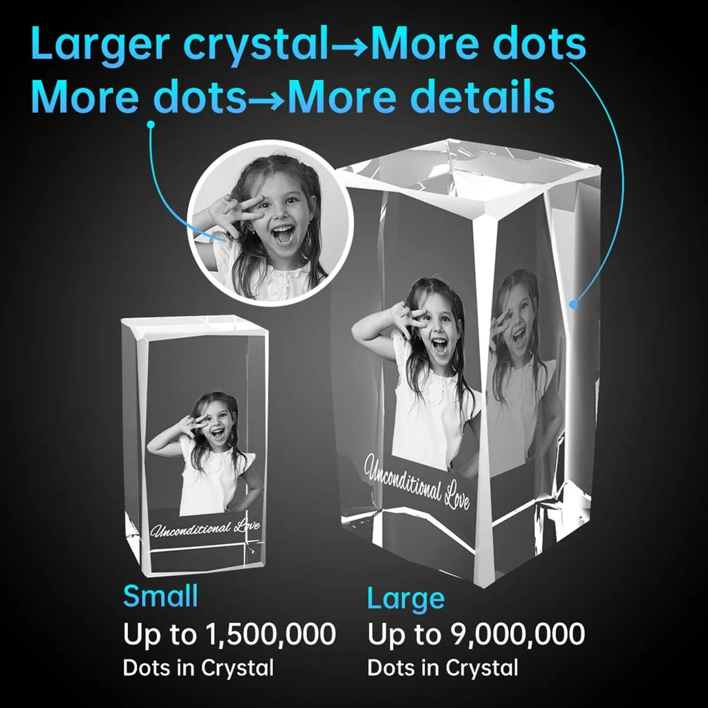 Custom 3D Crystal Cube (Faceted) - XLarge
