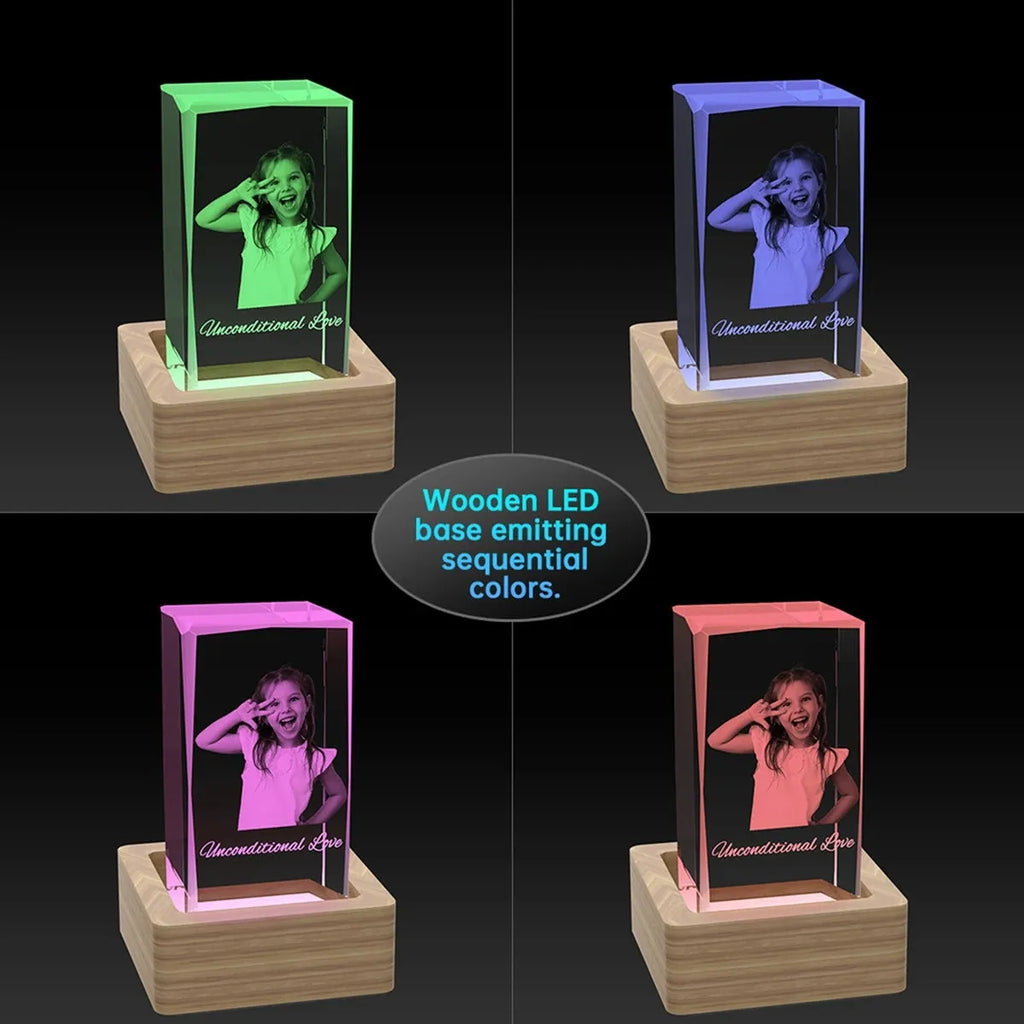 Custom 3D Crystal Cube (Faceted) - XLarge