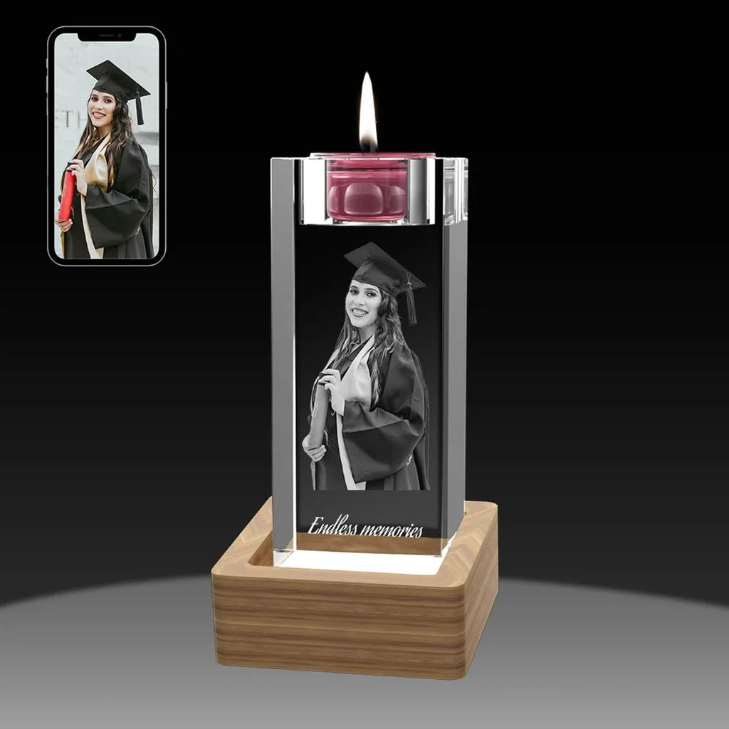Custom 2D Photo Crystal Candle Holder