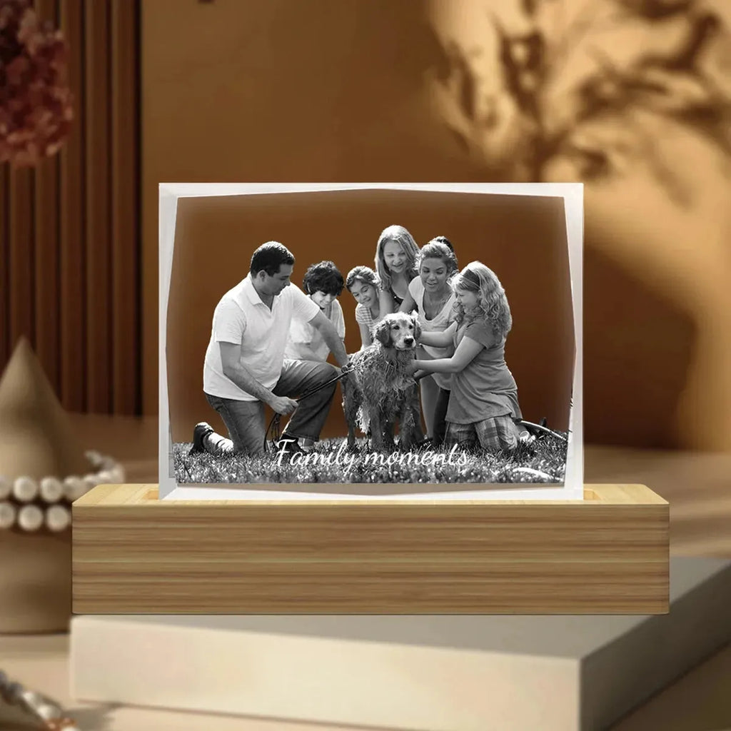 Faceted 3D Crystal Photo Frame - Landscape