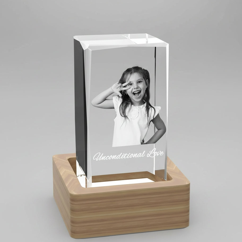 Custom 3D Crystal Cube (Faceted) - XXLarge