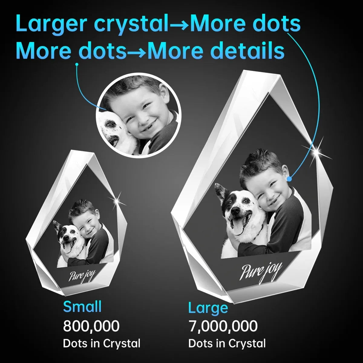 Personalised 3D Crystal Photo - Iceberg (XXLarge)