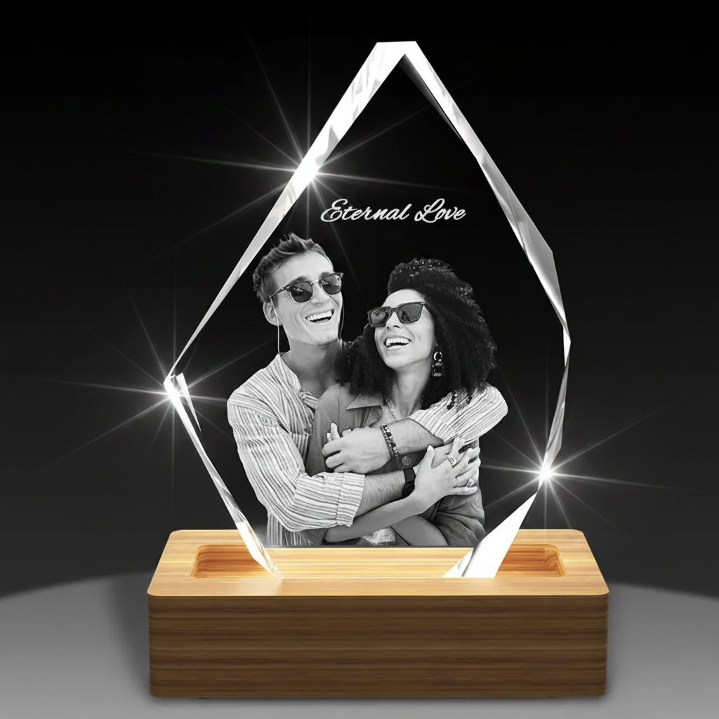 Personalised 3D Crystal Photo - Iceberg