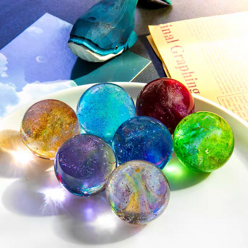 Crystal Ball Set with LED Wooden Stand – Decorative Table Accent