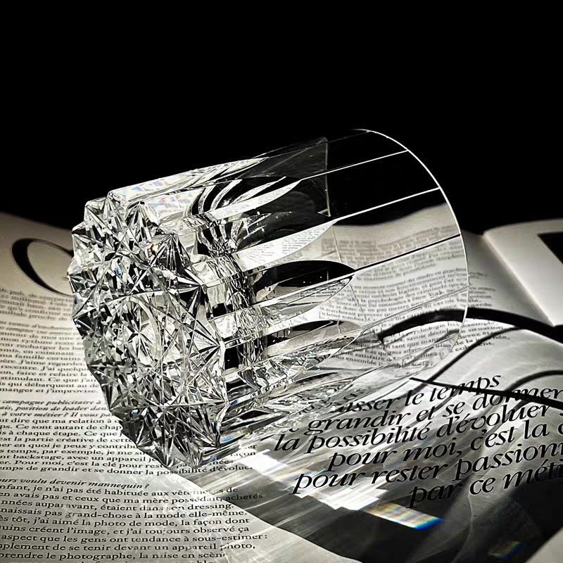Lumi Crystal Luxury Geometric Carved Glass - Elegant Wine & Whiskey Tumbler